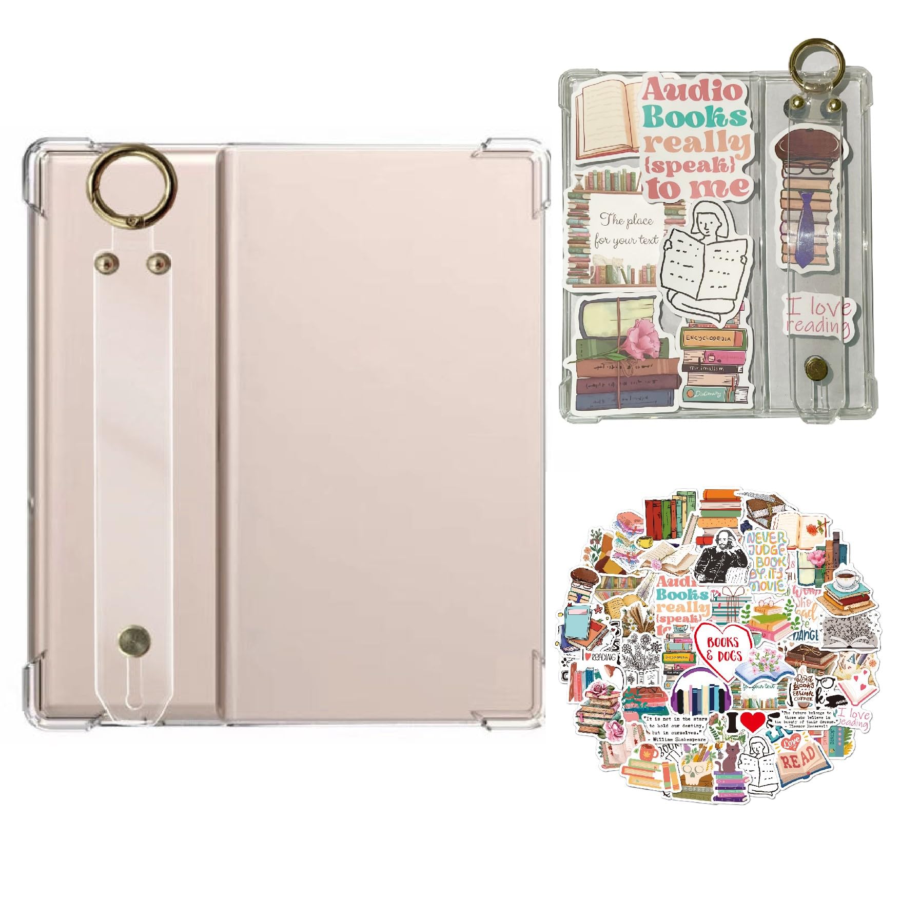 Amazon.com: DaFong,Hand-Strap Clear Case with 50 Sticker(Books